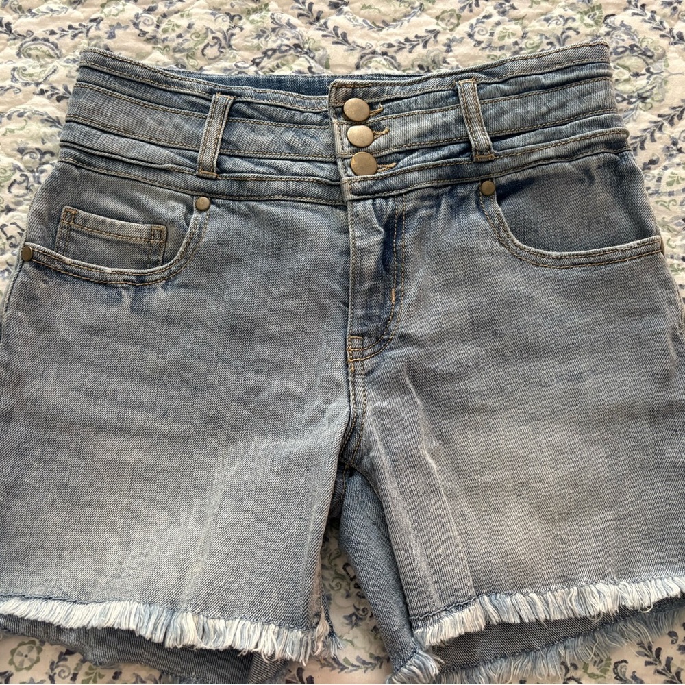 Versona Blue Jean Shorts Distressed Mid-Length